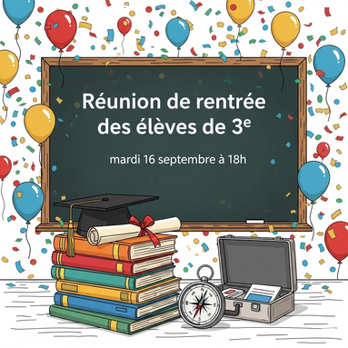 Réunion rentrée 3°: 16/09/2025 18h